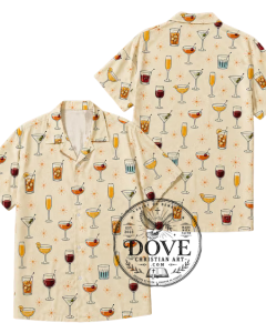 Vintage Martini Tropical Shirt, Retro Cocktail Aloha Shirt 1 Vintage Martini Tropical Shirt, Retro Cocktail Aloha Shirt