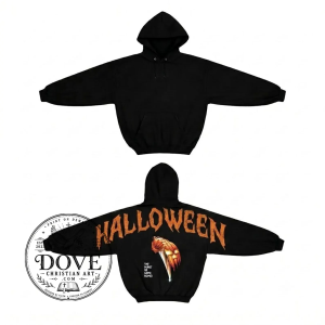 Shoulder-to-Shoulder Print On The Back Halloween Hoodie