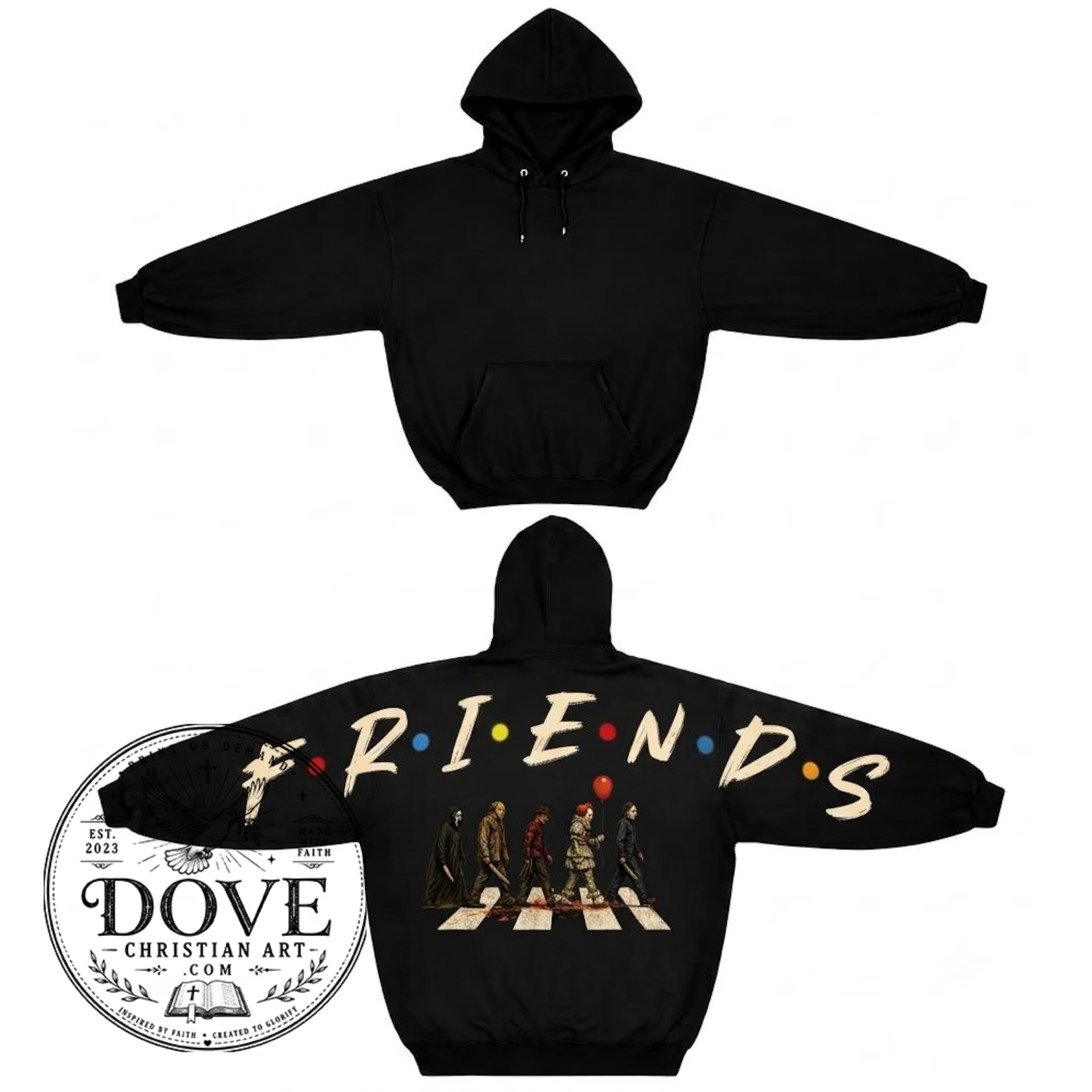 Side-by-Side Horror Movie Characters Hoodie