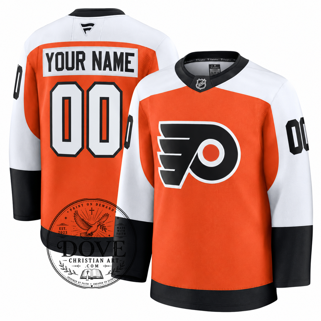 Philadelphia Flyers Orange Custom Any Name Number Jersey Tuck Hockey Jersey