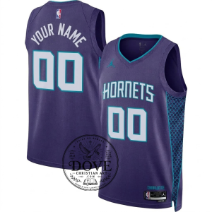 Charlotte Hornets Jordan Purple Custom Basketball Jersey