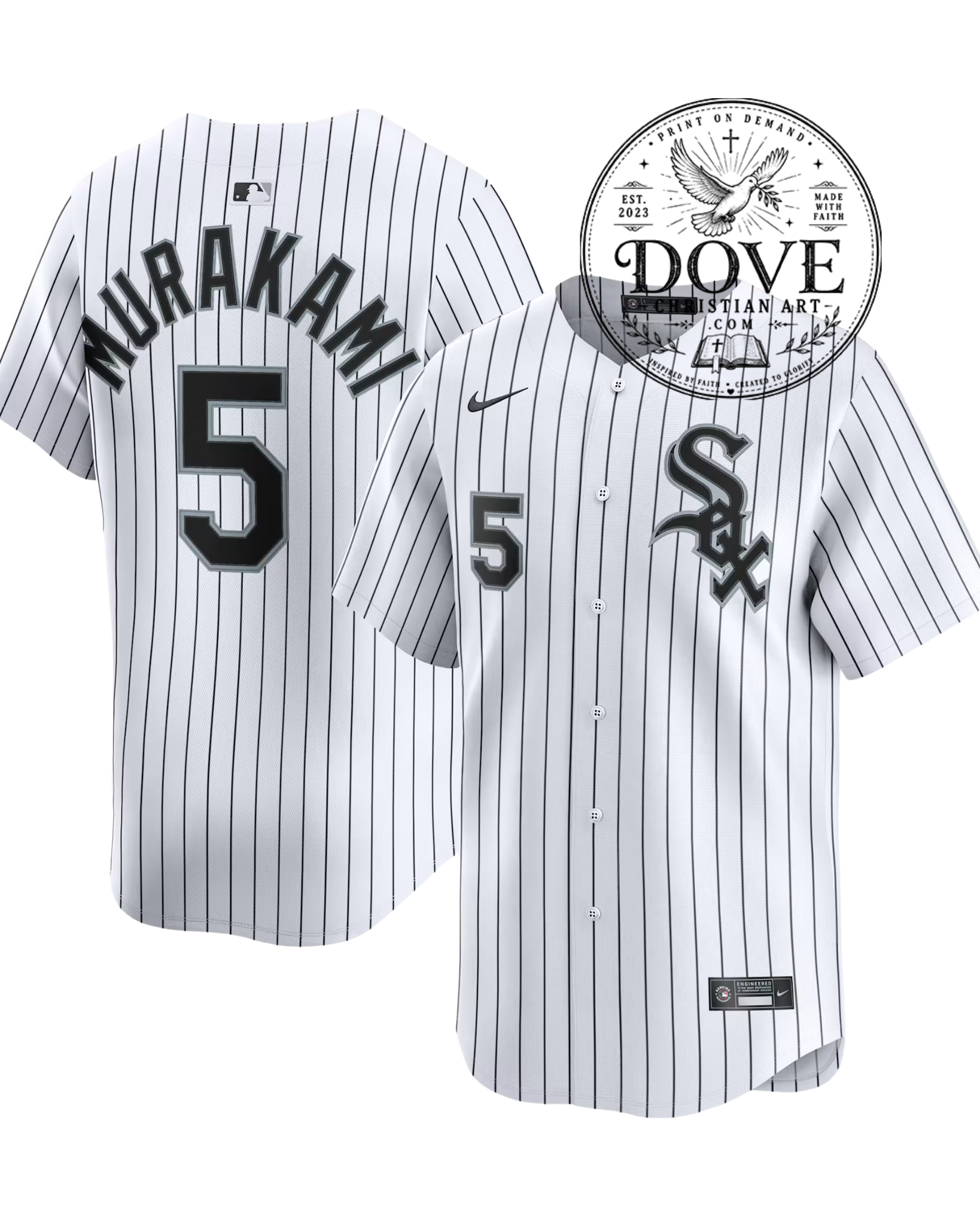 Munetaka Murakami Chicago White Sox Murakami Jersey, #5 Pinstripe Baseball Jersey